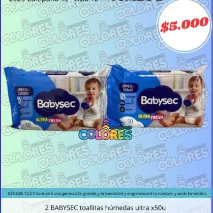 COMBO 2 - 2 BABYSEC TOALLITAS HÚMEDAS ULTRA x50u