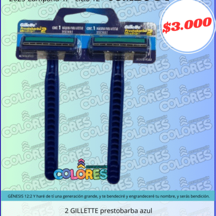 COMBO 34 - 2 GILLETTE PRESTOBARBA AZUL