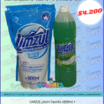 COMBO 35 - LIMZUL JABÓN LÍQUIDO x800ml + LIMZUL DETERGENTE x750ml