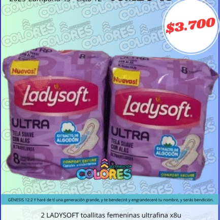 COMBO 40 - 2 LADYSOFT TOALLITAS FEMENINAS ULTRAFINA x8u
