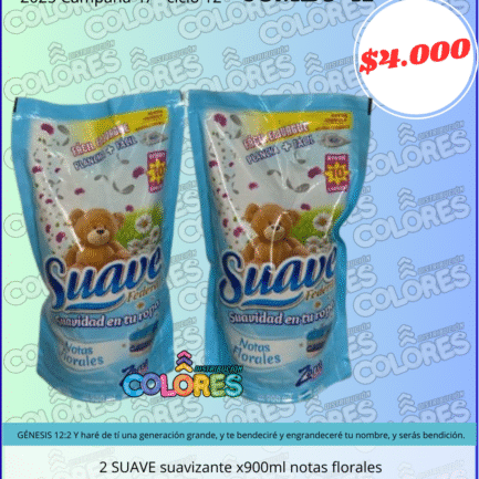 COMBO 41 - 2 SUAVE SUAVIZANTE x900ml NOTAS FLORALES