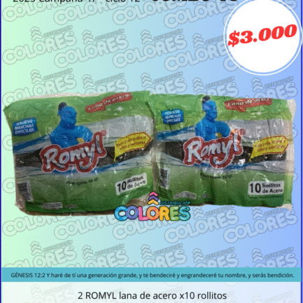 COMBO 46 - 2 ROMYL LANA DE ACERO x10 ROLLITOS