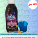 COMBO 8 - ECOVITA JABÓN LÍQUIDO CONCENTRADO PARA DILUIR x500ml ÚNICO + VASITO DOSIFICADOR GRATIS