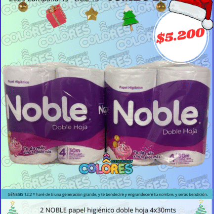 COMBO 28 - 2 NOBLE PAPEL HIGIÉNICO DOBLE HOJA 4x30mts
