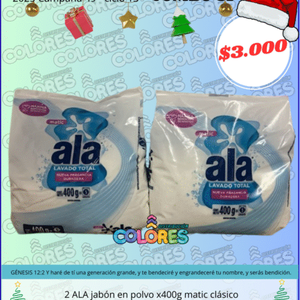 COMBO 31 - 2 ALA JABÓN EN POLVO x400g MATIC CLÁSICO