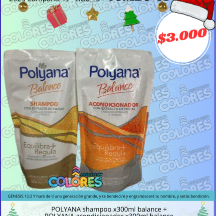 COMBO 45 - POLYANA SHAMPOO x300ml BALANCE + POLYANA ACONDICIONADOR x300ml BALANCE