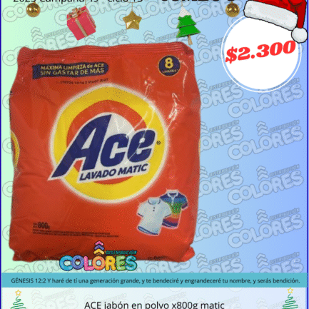 COMBO 9 - ACE JABÓN EN POLVO x800g MATIC