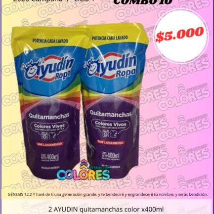 COMBO 10 - 2 AYUDIN QUITAMANCHAS COLOR x400ml