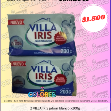 COMBO 10 - 2 VILLA IRIS JABÓN BLANCO x200g