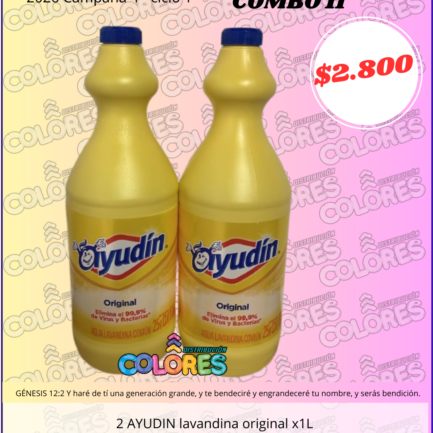 COMBO 11 - 2 AYUDIN LAVANDINA ORIGINAL x1L
