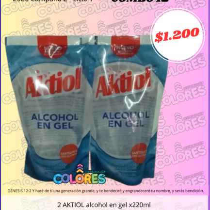 COMBO 12 - 2 AKTIOL ALCOHOL EN GEL x220ml