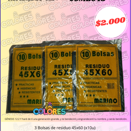 COMBO 13 - 3 BOLSAS SE RESIDUO 45x60 (x10u)