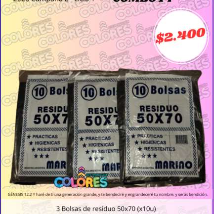 COMBO 14 - 3 BOLSAS DE RESIDUO 50x70 (x10u)