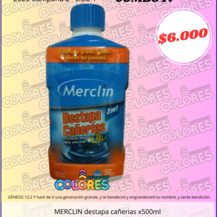 COMBO 17 - MERCLIN DESTAPA CAÑERIAS x500ml