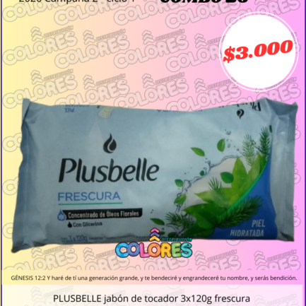 COMBO 26 - PLUSBELLE JABÓN DE TOCADOR 3x120g FRESCURA