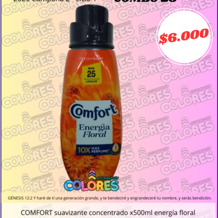 COMBO 28 - COMFORT SUAVIZANTE CONCENTRADO x500ml ENERGÍA FLORAL