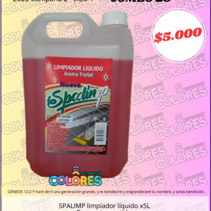 COMBO 29 - SPALIMP LIMPIADOR LÍQUIDO x5L FRAGANCIAS SURTIDAS