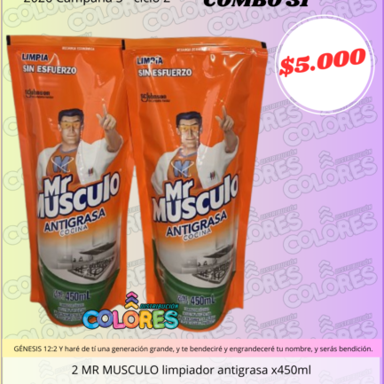 COMBO 31 - 2 MR MUSCULO LIMPIADOR ANTIGRASA x450ml