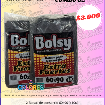 COMBO 32 - 2 BOLSAS DE CONSORCIO 60x90 (x10u)