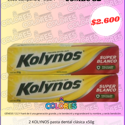 COMBO 32 - 2 KOLYNOS PASTA DENTAL CLÁSICA x50g