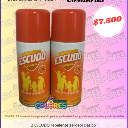 COMBO 33 - 2 ESCUDO REPELENTE AEROSOL CLÁSICO