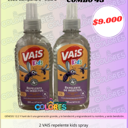 COMBO 43 - 2 VAIS REPELENTE KIDS SPRAY
