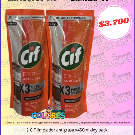 COMBO 47 - 2 CIF LIMPIADOR ANTIGRASA x450ml DOY PACK