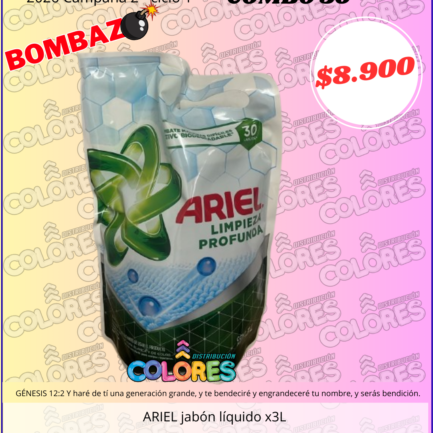 COMBO 50 - ARIEL JABÓN LÍQUIDO x3L