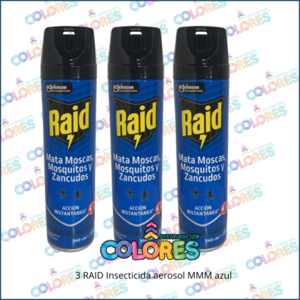 COMBO 4 B - 3 RAID INSECTICIDA AEROSOL MMM AZUL