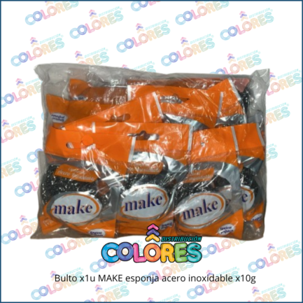 COMBO 6 C - BOLTO x12u MAKE ESPONJA ACERO INOXIDABLE x10g