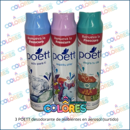 COMBO 7 B  - 3 POETT DESODORANTE DE AMBIENTES AEROSOL SURTIDOS