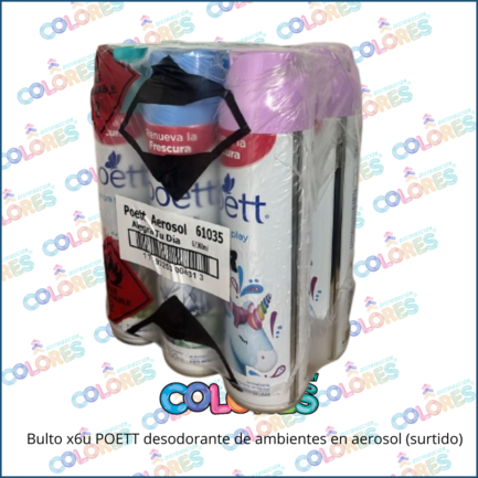 COMBO 7 C - BULTO x6u POETT DESODORANTE DE AMBIENTES AEROSOL SURTIDOS