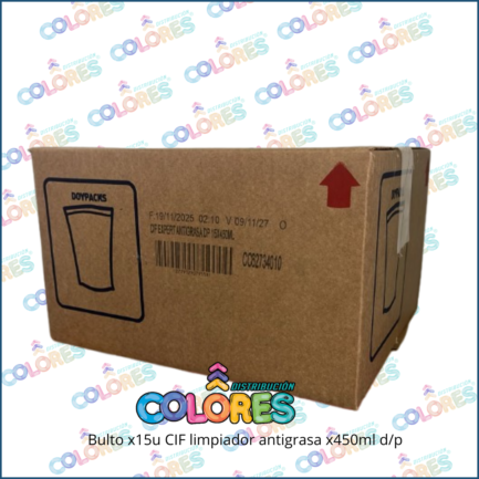 COMBO 9 C - BULTO x 15u CIF LIMPIADOR ANTIGRASA x450ml