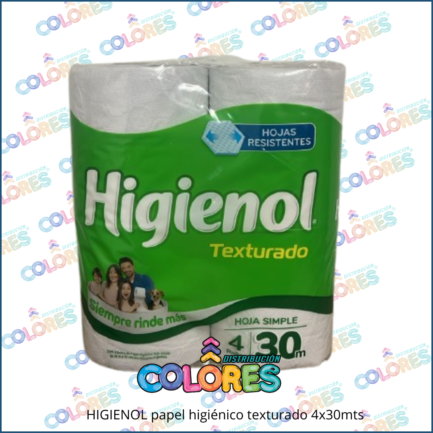 COMBO 1 A - HIGIENOL PAPEL HIGIÉNICO TEXTURADO 4x30mts