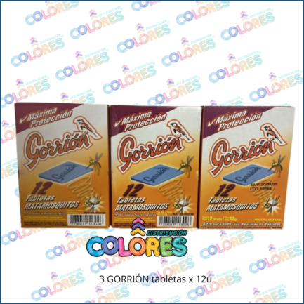 COMBO 17 - 3 GORRIÓN TABLETAS x12u