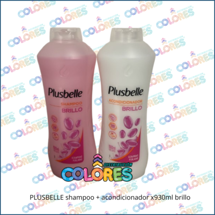 COMBO 19 - PLUSBELLE SHAMPOO + ACONDICIONADOR x930ml BRILLO