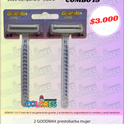COMBO 19 - 2 GOODMAX PRESTOBARBA MUJER