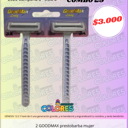 COMBO 29 - 2 GOODMAX PRESTOBARBA MUJER