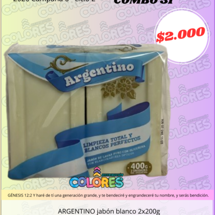 COMBO 31 - ARGENTINO JABÓN BLANCO 2x200g