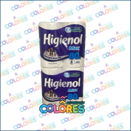 COMBO 15 - 2 HIGIENOL PAPEL HIGIÉNICO MAX 4x80mts