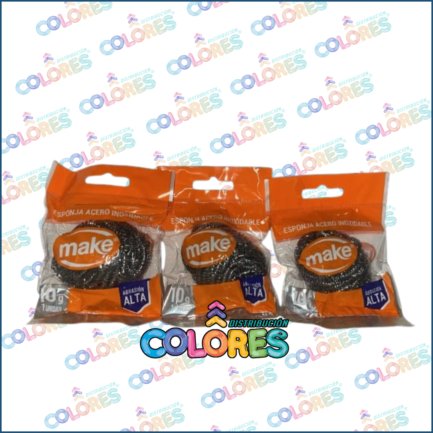 COMBO 5 - 3 MAKE ESPONJA DE ACERO x10g
