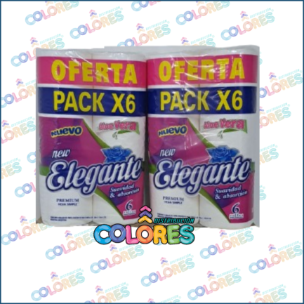 COMBO 16 - 2 ELEGANTE PAPEL HIGIÉNICO BLANCO 6x30 mts