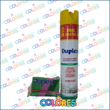 COMBO 15 - DUPLEX AEROSOL DESINFECTANTE ORIGINAL + DUPLEX FIBRA ESPONJA