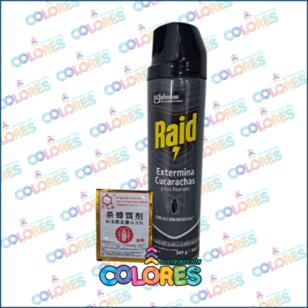COMBO 9 - RAID AEROSOL CUCARACHAS + POLVO INSECTICIDA CUCARACHAS
