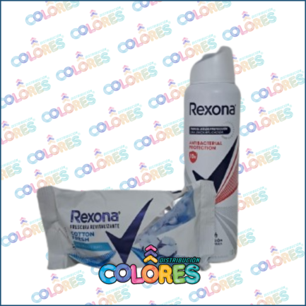 COMBO 7 - REXONA DEO AEROSOL FEMENINO ANTIBACTERIAL + REXONA JABÓN DE TOCADOR x120g