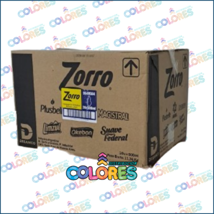 COMBO 2 C - BULTO x20u ZORRO DETERGENTE x500ml LIMÓN