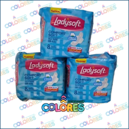 COMBO 28 - 3 LADYSOFT TOALLITAS FEMENINAS NORMAL CONFORT x8u
