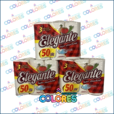 COMBO 13 B - 3 ELEGANTE ROLLO DE COCINA 3x50 PAÑOS