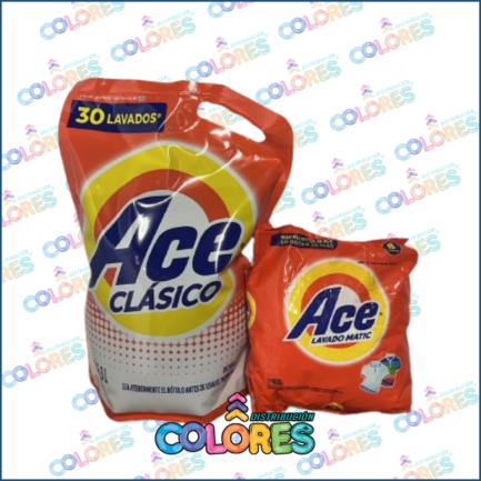 COMBO 18 - ACE JABÓN LÍQUIDO x3L + ACE JABÓN EN POLVO x800g MATIC