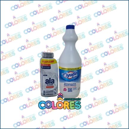 COMBO 22 - ALA JABÓN PARA DILUIR x500ml BLANCOS MÁS BLANCOS + AYUDIN LAVANDINA ROPA BLANCA x1L